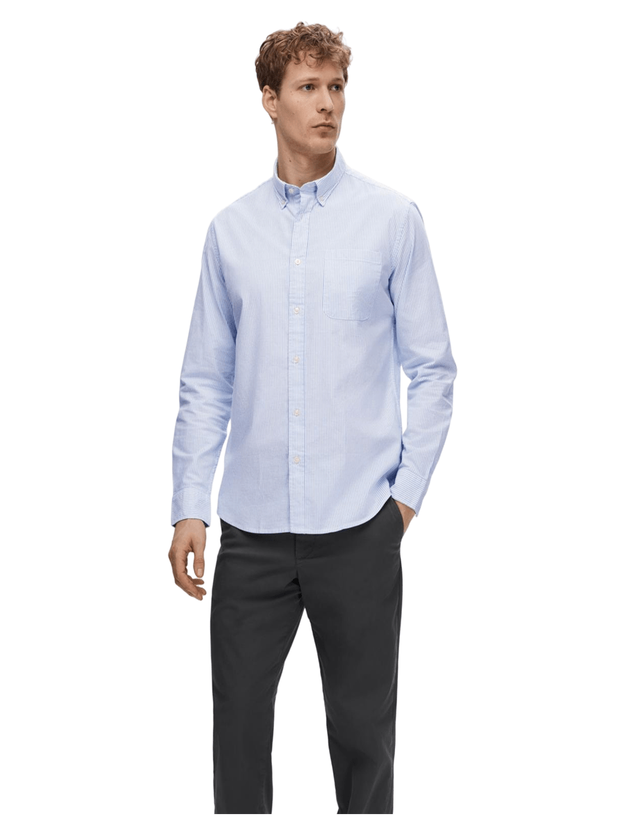 Selected Men Skjorter 16077359_skywaystripes_S - Bygholm Menswear